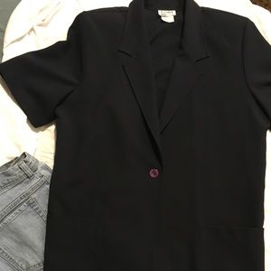 Black Short Sleeve Jacket Blazer